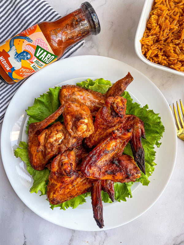 JOLLOFY WINGS MADE WITH VARO JOLLOF SAUCE