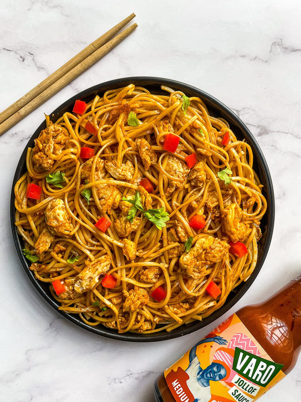 How to make Chinese Tomato Noodles with Varo Jollof Sauce