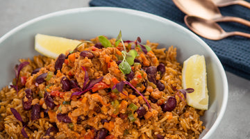 Vegan Chilli Con-Carne Served with Varo’s Delicious Jollof Rice