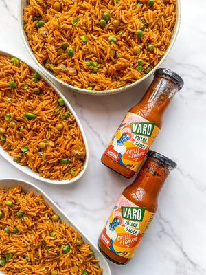 Back-to-School Dinner Hero Bundle - 12 Jollof Pouches + 5 Sauces!* - Varofoods