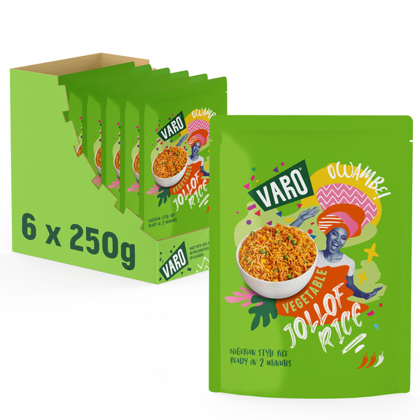 Nutritious Vegetable Jollof Rice – 6 x 250g Packs, Ready in 2 Minutes