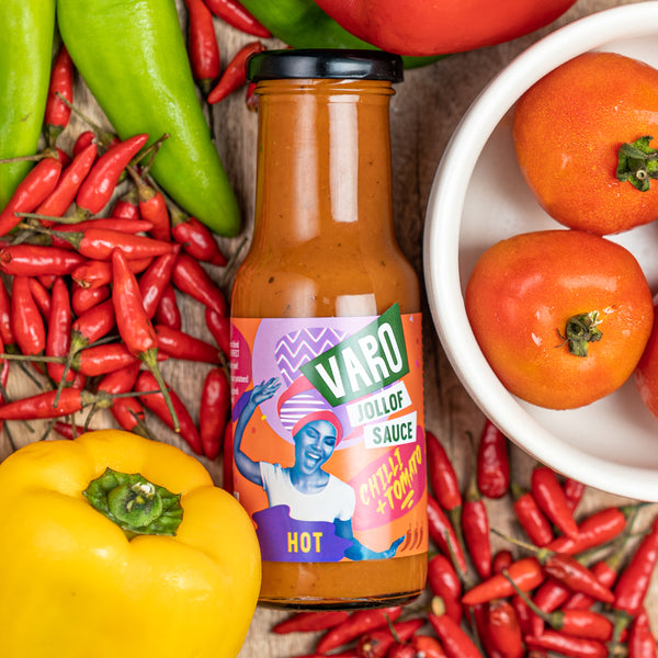 Varo Jollof Sauce – Chilli and Tomato Hot Sauce – 220g Bottle